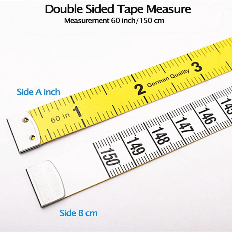 Magik 60''~120''/1.5~3M Double-Scale Tailor Seamstress Cloth Body Ruler  Tape Measure Sewing Heavy Duty Tape (Pack of 1, 60''/150cm, White)