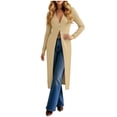 thumbnail image 5 of Feancey Long Cardigans for Women Lightweight Knit Dusters V Neck Button Up Sweaters Solid Color Fashion Jackets Elegant Office Work Jacket Khaki S, 5 of 7