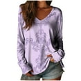 thumbnail image 3 of Womens Fashion Tunic Tops V Neck Long Sleeves Casual Blouses Fall Business Dressy Tees Shirts Multicolor B XXL, 3 of 3