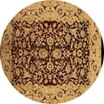 thumbnail image 1 of Ahgly Company Indoor Round Oriental Brown Industrial Area Rugs, 6' Round, 1 of 4