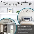 thumbnail image 6 of Catalina Lighting Flex Track 5-Light Dimmable LED Track Light with 8' Adjustable Track Rail Modern Light Fixture for Kitchen, Living Room, Bedroom, or Office, 3000K, Bronze, 6 of 10