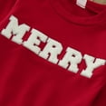 thumbnail image 4 of SonxaHe Infant Boys Girls Christmas Sweatshirt Long Sleeved Letter Embroider Shirt Child Outerwear Xmas Fall Sweatshirts Red,Sized 18-24 M, 4 of 6