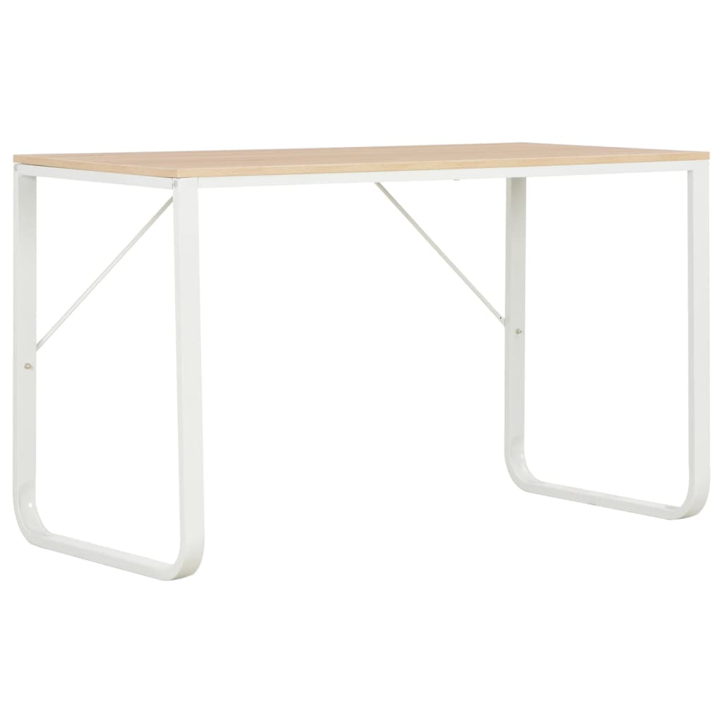 Kepooman Modern Rectangle PC Laptop Study Table for Home Office, 47.2" x 23.6" x 28.7", White & Oak Kepooman Modern Rectangle PC Laptop Study Table for Home Office, 47.2" x 23.6" x 28.7", White & Oak