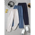 thumbnail image 2 of Boys Cargo Pants 3-Pack, Solid Color, Casual, Elastic Waist With Pockets For Spring/Fall (Sizes: 7-15), 2 of 9
