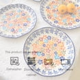 thumbnail image 4 of Qeeadeea Ceramic Soup Plate Set Of 2, 21oz Stackable Pasta Salad Bowls Colorful , Kitchen Serving Salad Plates-8 in-colorful flowers, 4 of 7