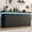 Black, variant on LED Sideboard Buffet Cabinet with Storage, 63'' Large Kitchen Buffet Cabinet Storage Cabinets with 4 Doors, Wood Coffee Bar Cabinets Buffet Table for Kitchen, Dining Room, Entryway, Black