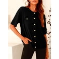 thumbnail image 4 of Suéter PRETTYGARDEN para Mujer Verano con Botones Negro Talle S, 4 of 6