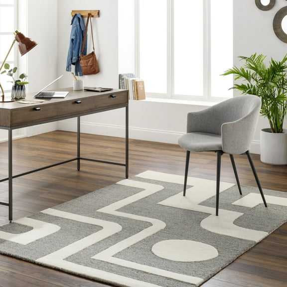 Livabliss Wool Rugs for Living Room, 2x3 Brook Modern Beige Area Rug, Bedroom Dining Room Home Decor Handmade Carpet (2' x 3')