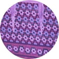 thumbnail image 1 of Ahgly Company Indoor Round Patterned Heliotrope Purple Area Rugs, 3' Round, 1 of 6
