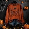 thumbnail image 5 of Halloween Sweatshirt Women's Salem Broom Company Printed Sweatshirt 2026 Loose Fit Witch Tee Halloween Sweatshirt, 5 of 6