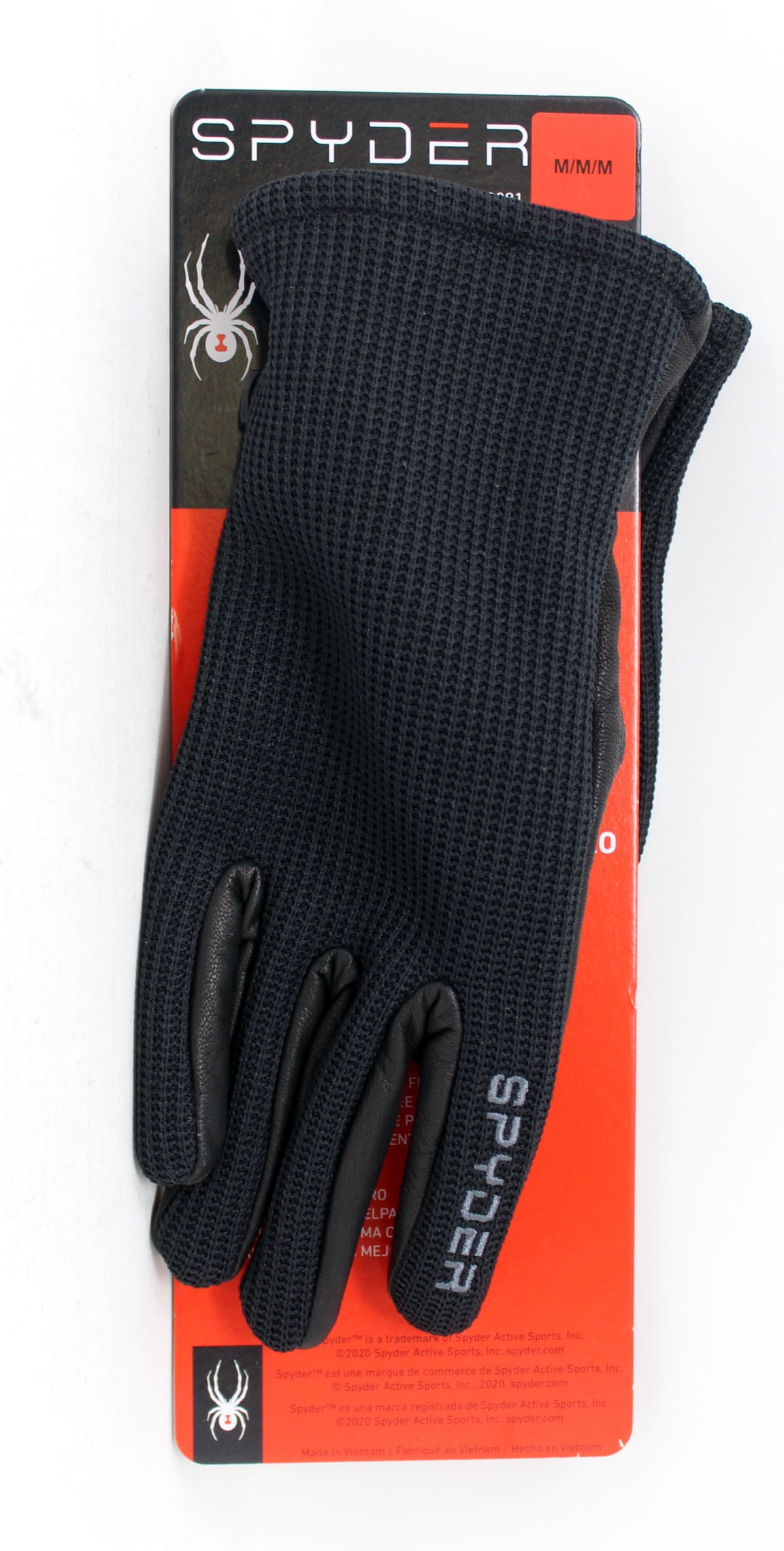 Spyder 100 Leather Palm Gloves Black Size M Medium for sale online 