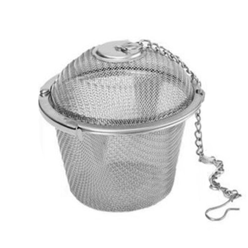 4 Sizes Spice Seasoning Bag Tea Strainer Chained Lid Stainless Steel