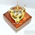 thumbnail image 2 of ANTIQUE BRASS SUNDIAL COMPASS WEST LONDON NAUTICAL ITEM WITH WOOD BOX FREE, 2 of 4
