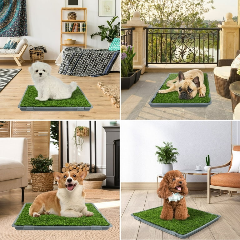 Dog Grass Pad With Tray, Artificial Grass Mats Washable Grass Pee Pads For  Dogs, Pet Toilet Potty Tray For Puppy & Small Pet, Dogs Turf Potty Training