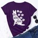 thumbnail image 2 of Camiseta de manga corta con estampado de animales y cuello redondo suelto a la moda de verano para mujer Pompotops hfajkhk135153, 2 of 6