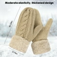 thumbnail image 6 of Loritta 2Pcs Winter Gloves for Women Warm Lining Cozy Knit Thick Mitten Black and Beige, 6 of 6