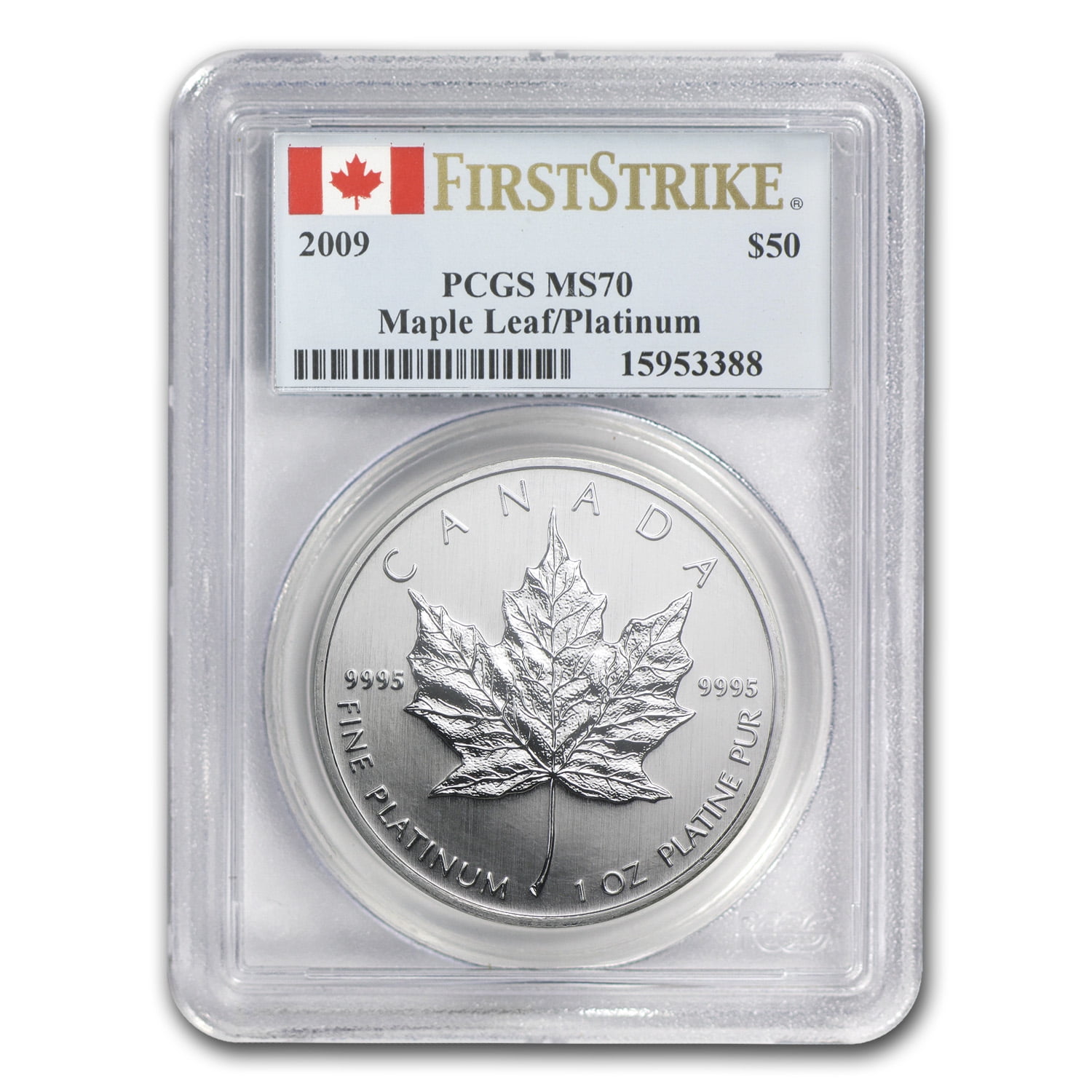 2009 Canada 1 oz Platinum Maple Leaf MS-70 PCGS (FirstStrike