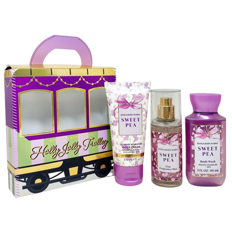 Bath & Body Works Sweet Pea The Holly Jolly Trolley Mini Gift Set