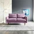 thumbnail image 3 of Enor Furniture Anacapa 58" Round Arm Upholstered Velvet Loveseat in Purple, 3 of 8