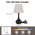 thumbnail image 5 of Touch Table Lamp for Bedroom Set of 2, Farmhouse 3-Way Dimmable Table Lamps for Nightstand with Fabric Shade, Lamps for Living Room，Desk Lamps for Home Office, Black Lamp for Bedroom, 5 of 9