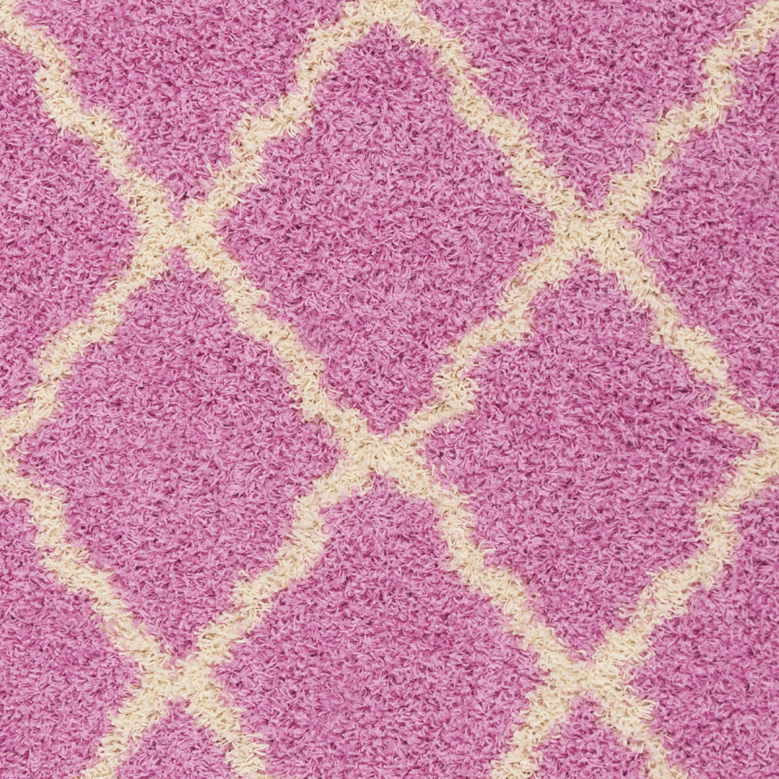 SAFAVIEH Daley Geometric Plush Shag Area Rug, Pink/Ivory, 10' x 14'