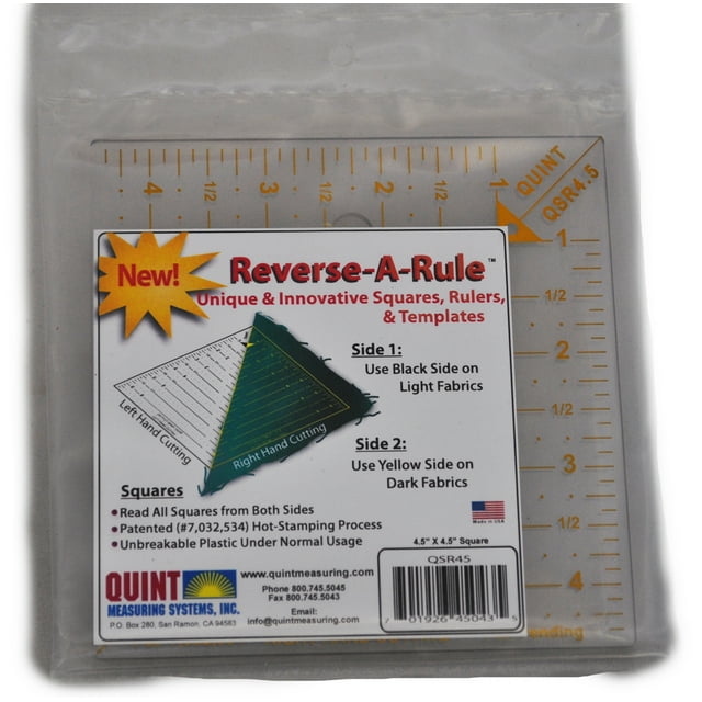 Reverse-A-Rule unique & Innovative Squares, Rulers, & Templates 4 1/2" Square