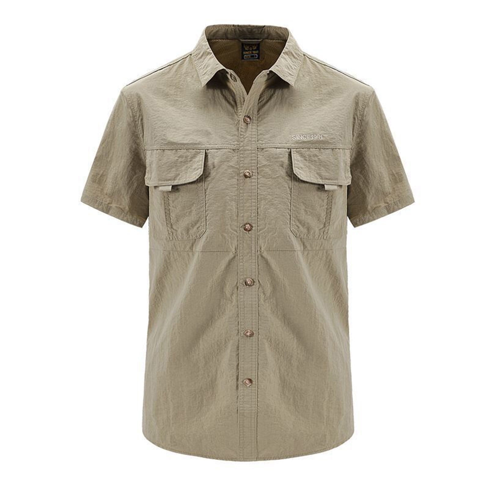 Chemise élégante à manches courtes boutonnée pour homme avec poche Motif fruits de pêche