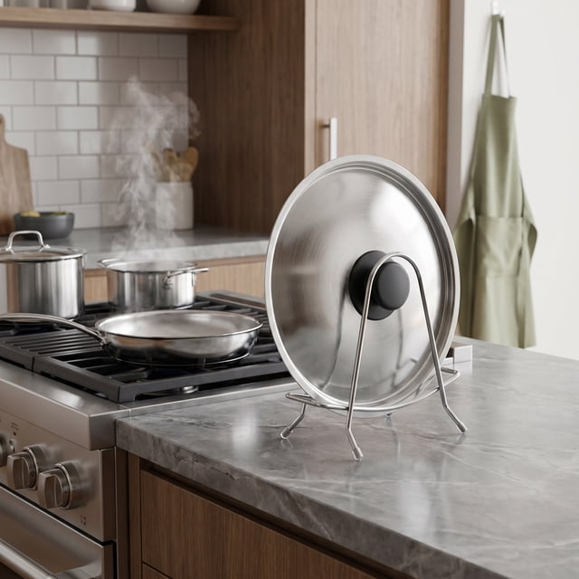 WHAMVOX 5Ud Estante Organizador De Acero Inoxidable Con Base Antideslizante Para Utensilios De Cocina