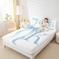 thumbnail image 3 of Erosebridal Blue Bowknot Full Size Sheets for Girls, Monogrammed K Bed Sheets, 4pcs, 1 Flat Sheet, 1 Fitted Sheet and 2 Pillowcases, 3 of 5
