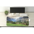 thumbnail image 2 of European Computer Mouse Pad, Green Fields Touristic Town Lauterbrunnen Bernese Oberland Switzerland Europe, Rectangle Non-Slip Rubber Mousepad X-Large, 35" x 15" Gaming Size, Green Grey, by Ambesonne, 2 of 2