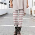 thumbnail image 2 of XIAONU Womens Striped Leggings High Waist Slim Fit Pants Stretchy Casual Daily Bottoms Pink, 2 of 5