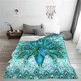thumbnail image 4 of Peacock Blanket Peacock Decor Throw Blankets Cozy Fleece Flannel Blanket Plush Lightweight Bedding Blanket Peacock Gifts Stuff for Girls Women Teens for Couch Sofa Bed 60"X80", 4 of 6
