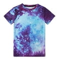 thumbnail image 2 of WOYY Big Boys Galaxy Shirt Starry Sky Print Short Sleeve T-Shirt Unisex Kids Tee Top, 2 of 4