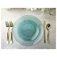 thumbnail image 4 of 150pcs set (25 Guests)-Wedding Plastic Plates & cutlery -Disposable heavyweight Dinnerware 10'', 7'' + Silverware w/double fork (Coastal Clear Blue & ), 4 of 6