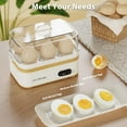 thumbnail image 2 of Rapid Egg Cooker Electric 6 Eggs Capacity, Soft, Medium, Hard Boiled, Poacher, Omelet Maker Egg Poacher With Auto Shut-Off, BPA Free-White, 2 of 17