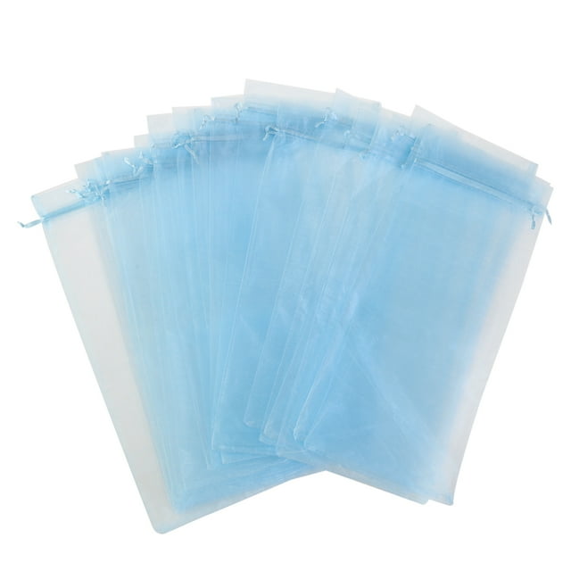 Shisuyan Gift Packaging Sheer Organza Wine Bottle Cover Lake Blue 20Pcs