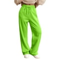 thumbnail image 2 of Dwralegc Women's Fleece Lined Sweatpants Winter Casual Loose Wide Leg Sweatpant Warm Drawstring Elastic Waist Pant with Pockets Fluorescent Green S, 2 of 4