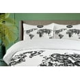 thumbnail image 4 of Ambesonne Black White Duvet Cover Set, Octopus World Map, 2-Calking, Black White, 4 of 7