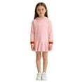 thumbnail image 4 of OGLCCG Girls Hoodie Dress Kids Long Sleeve Solid Color Hooded Sweatshirt Dress Casual Loose Fit Cotton Pullover Dresses 1-10 Years, 4 of 5