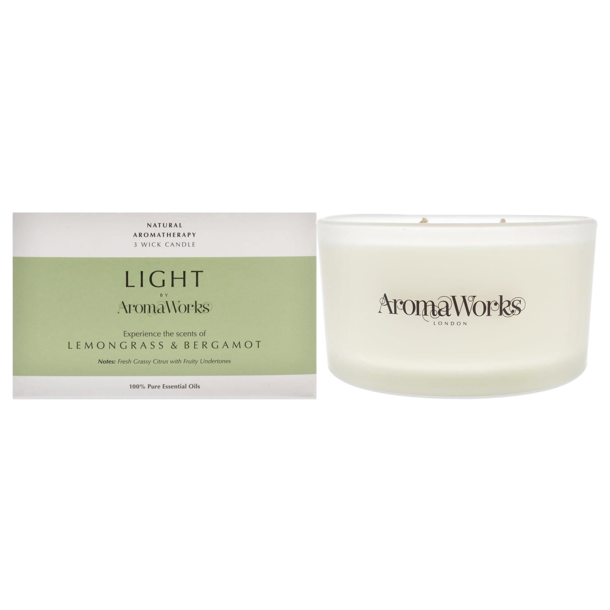 Aromaworks Light 3 Wick Candle Large Lemongrass and Bergamot, 14.1 oz