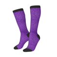 thumbnail image 2 of Fotbe Glitter Purple print Women's Men's Novelty Crew Socks Cotton Socks Knee High Socks for Walking,Running,Nurses,Pregnancy, 2 of 9