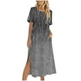 thumbnail image 2 of FDGIU Women's Floral Midi Dress - Summer Boho Short Sleeve Tiered Dress with Pockets for Beach Casual, 2 of 6