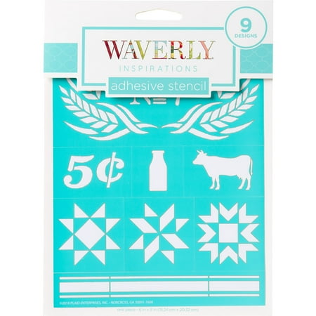 Waverly Inspirations Plastic Adhesive Stencil, Farmhouse, 6 in x 8 in, 1 Piece
