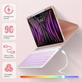 thumbnail image 3 of iPad Pro Case with Keyboard for 13 inch M4 2024, 6th Gen 2022, 5th 2021, 4th 2021, Rotating Detachable Clear Protective Cover with Colorful Backlit Keyboard Wireless, Pencil Holder, Auto Wake/Sleep, 3 of 6