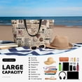 thumbnail image 5 of Xecao Abstract Coffee Pattern With Letters for versatile beach bag for women includes zipper pockets and waterproof material, ideal for vacations and adventures., 5 of 7