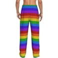 thumbnail image 3 of Uemuo Colorful Glitter Rainbow Pattern Men's Wide Leg Palazzo Lounge Pants with Pockets Light Weight Loose Comfy Casual Pajama Pants-Small, 3 of 9