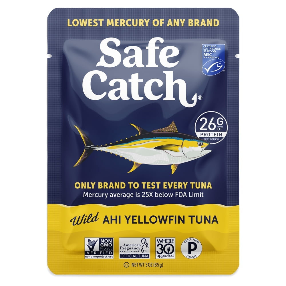 (2 pack) Safe Catch Wild Ahi Yellowfin Tuna, 3 oz Pouch – Mercury Tested Wild Tuna with 26g Protein