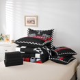 thumbnail image 6 of meiyoeat Race Car Flag 7 Pieces Full Size Bedding Sets,Extreme Speed Games Full Size Bed in a Bag,Black Reversible, 6 of 7