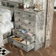 thumbnail image 3 of Holliwill Modern 6 Drawer Dresser, Tall Storage Cabinet Chest of Drawers for Bedroom Living Room Hallway, Gray, 3 of 12