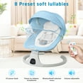 thumbnail image 6 of SACVON Baby Swing for Infants, Baby Rocker with 5 Point Harness, Bluetooth Support, 8 Preset Lullabies, 3 Speed Natural, with Remote Control and 2 Hanging Toys, Blue, 6 of 13